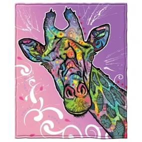 Colorful Giraffe Fleece Blanket For Bed 50" X 60" Dean Russo Giraffe Fleece