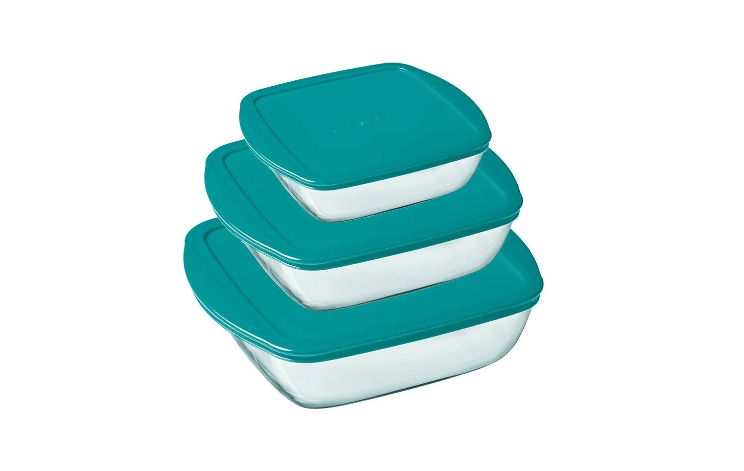 Cook & Store - Square glass dish with duck blue lid - compatible air fryer