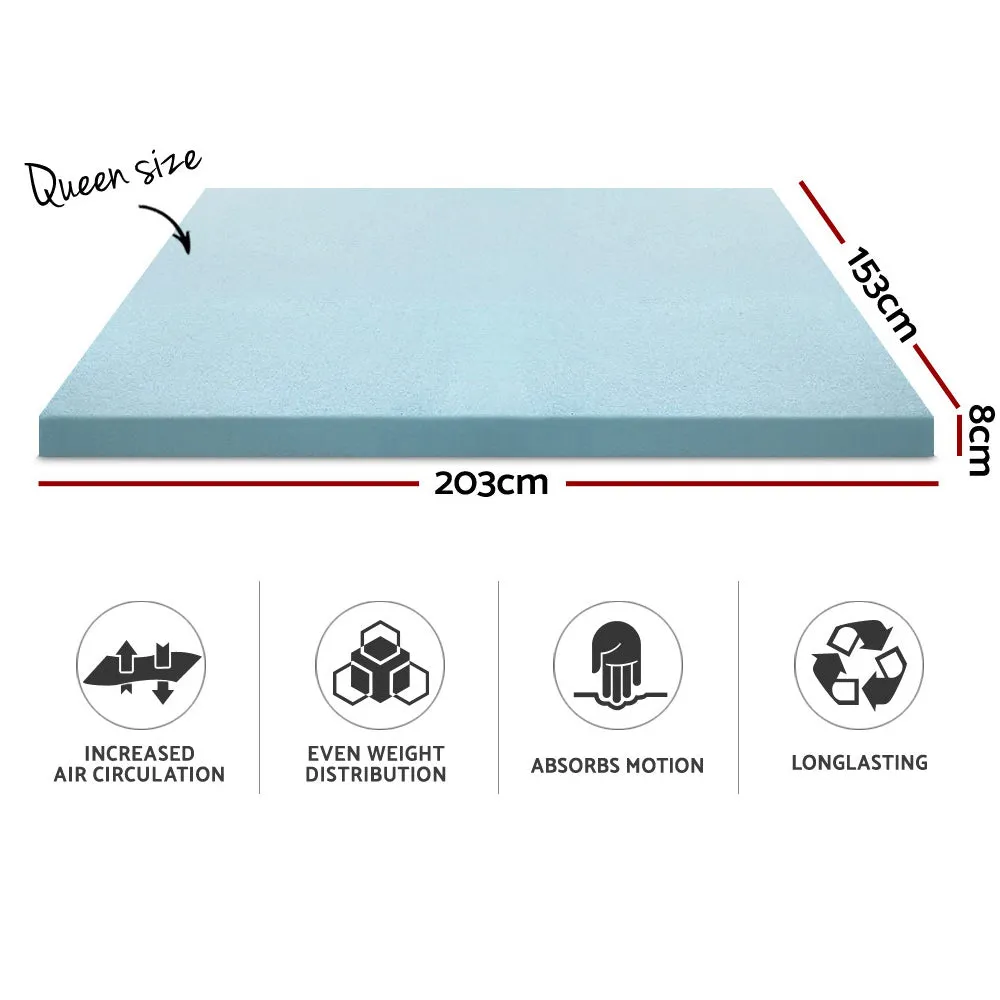 Cool Gel Memory Foam Mattress Topper Queen Bamboo Cover Giselle Bedding