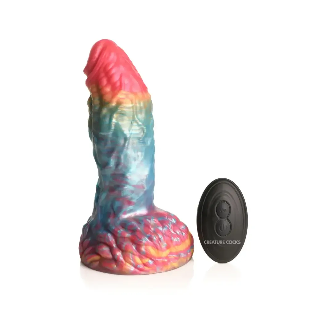 Creature Cocks Rainbow Phoenix Vibrating Silicone Dildo