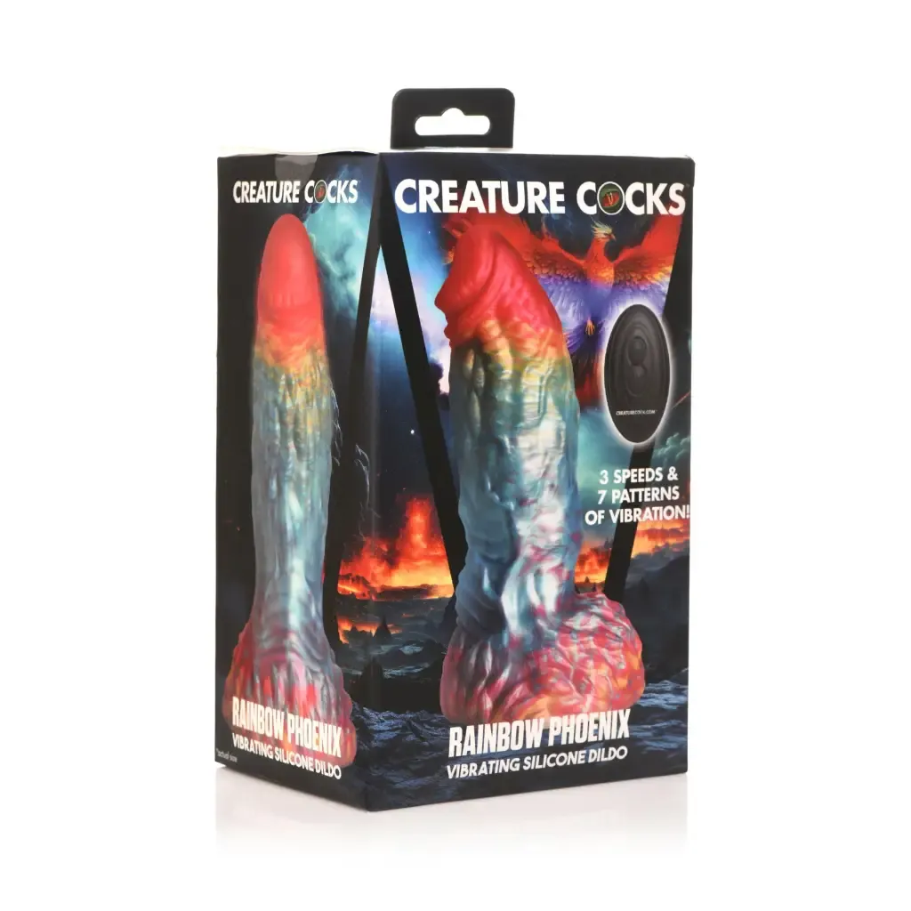 Creature Cocks Rainbow Phoenix Vibrating Silicone Dildo