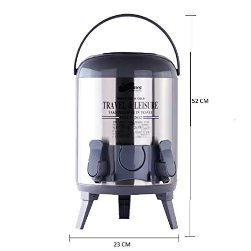 Credly Thermal Stainless Water Dispenser Insulated Water Jug Cooler Bottle Home Kitchen Ware 9.5 Liter Flask