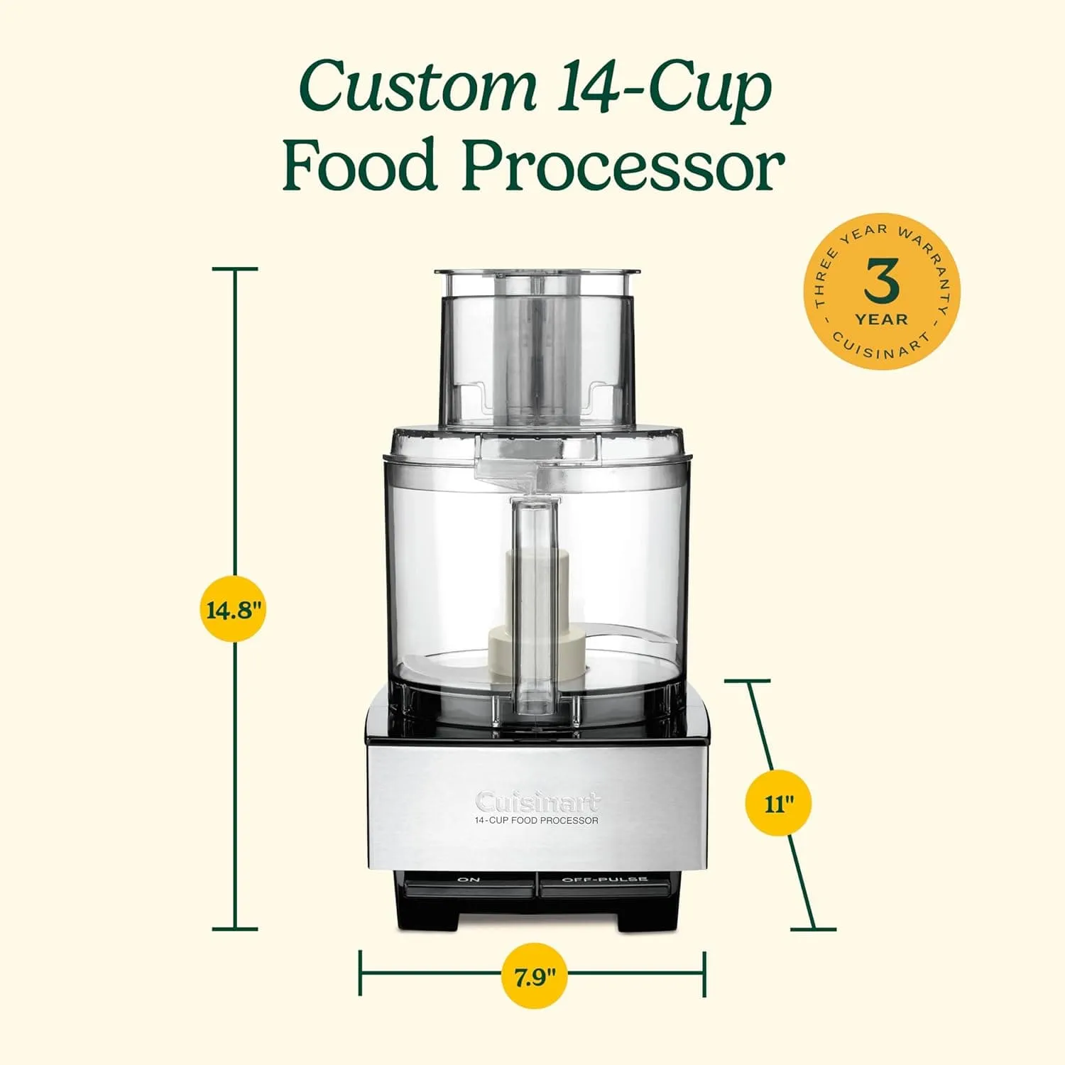 Cuisinart 14-Cup Food Processor Custom, Stainless Steel - Certified Refurbished