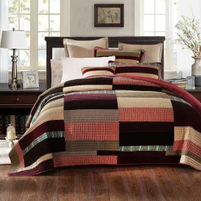 DaDa Bedding Classical Warm Desert Sands Cotton Velveteen Patchwork Bedspread Set (JHW-577)