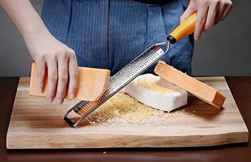 Deiss PRO Citrus Zester & Cheese Grater — Parmesan Cheese Lemon, Ginger, Garlic, Nutmeg, Chocolate, Vegetables, Fruits - Razor-Sharp Stainless Steel Blade, Wide, Dishwasher Safe