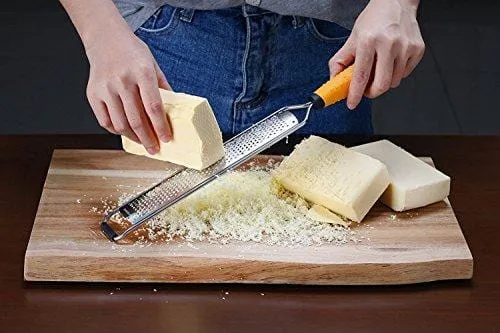 Deiss PRO Citrus Zester & Cheese Grater — Parmesan Cheese Lemon, Ginger, Garlic, Nutmeg, Chocolate, Vegetables, Fruits - Razor-Sharp Stainless Steel Blade, Wide, Dishwasher Safe