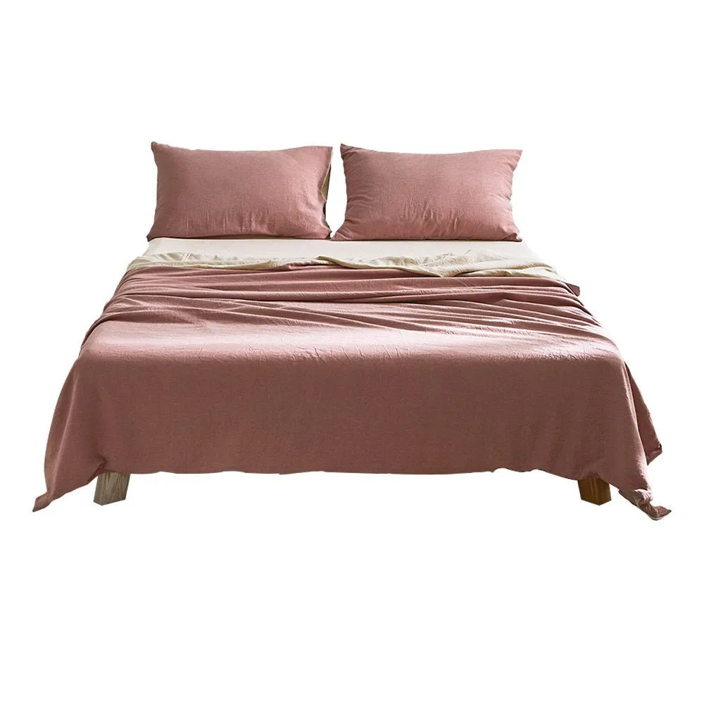 Deluxe Sheet Set Cotton Sheets King Vanilla Rhubarb