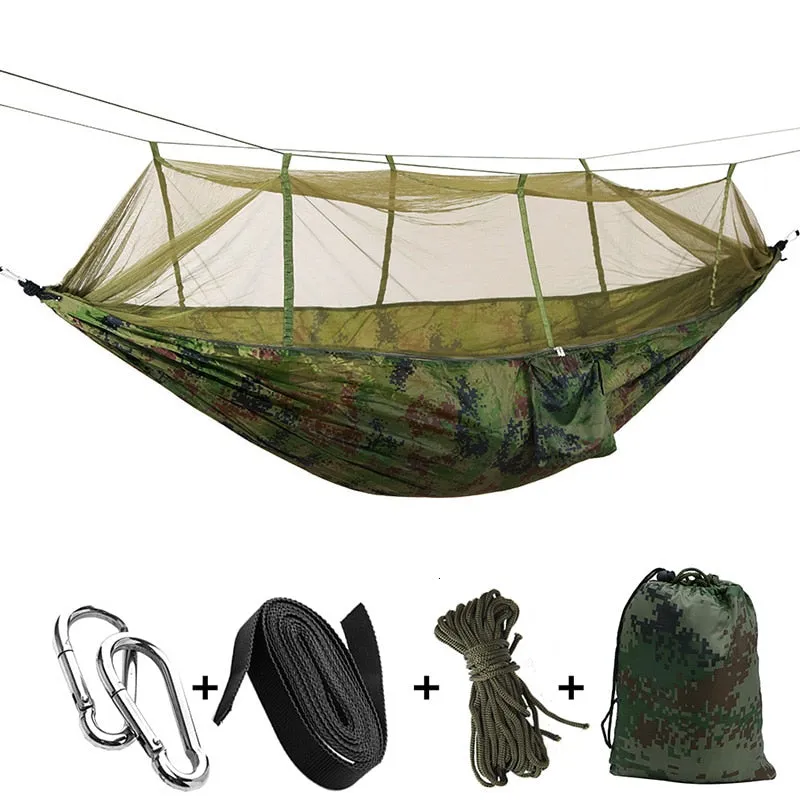 Double Portable Camping Hammock with Mosquito Net