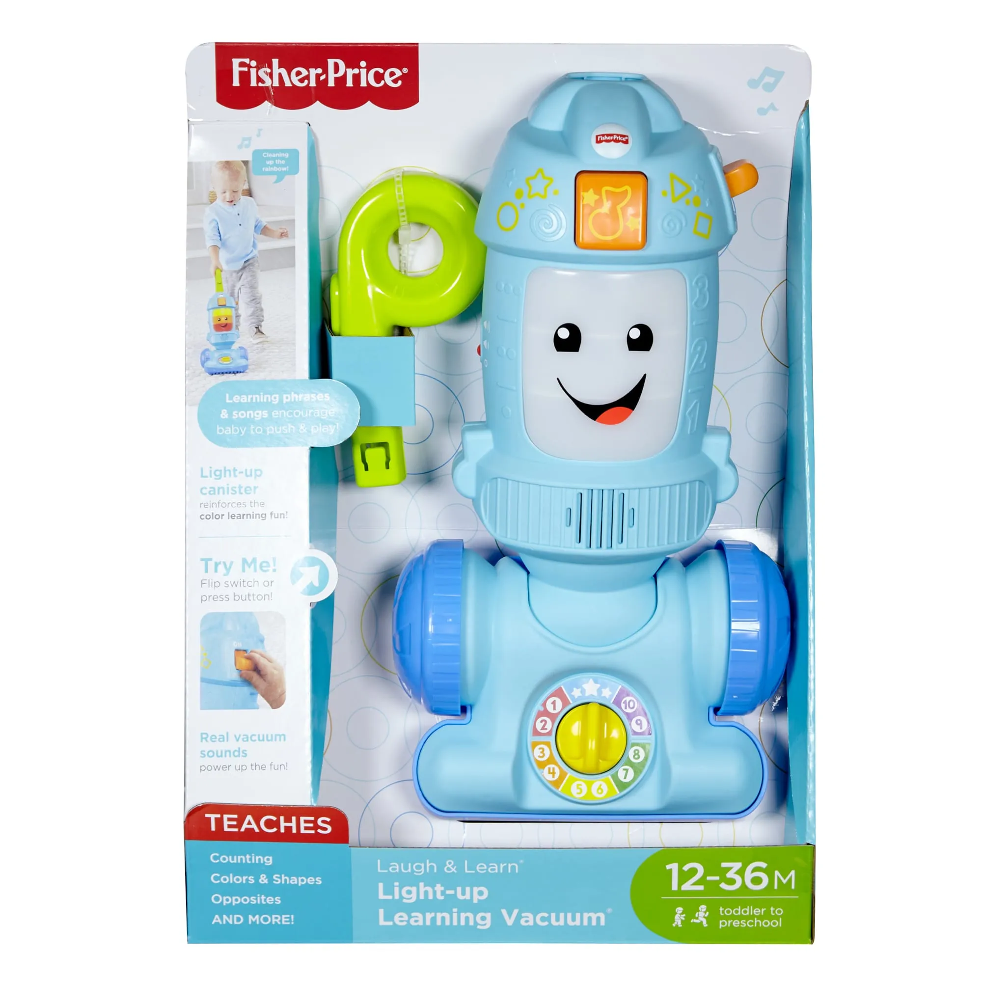 Fisher-Price Laugh & Learn Light-Up Learning Vacuum Electronic Toddler Push Toy