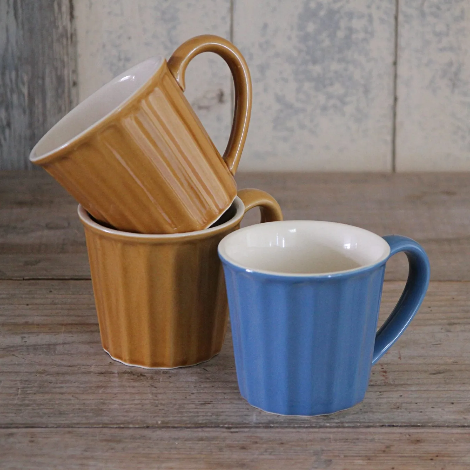 Fluted Ceramic Mug - Cornflower