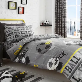 Football Duvet Cover Set by Bedlam in Grey