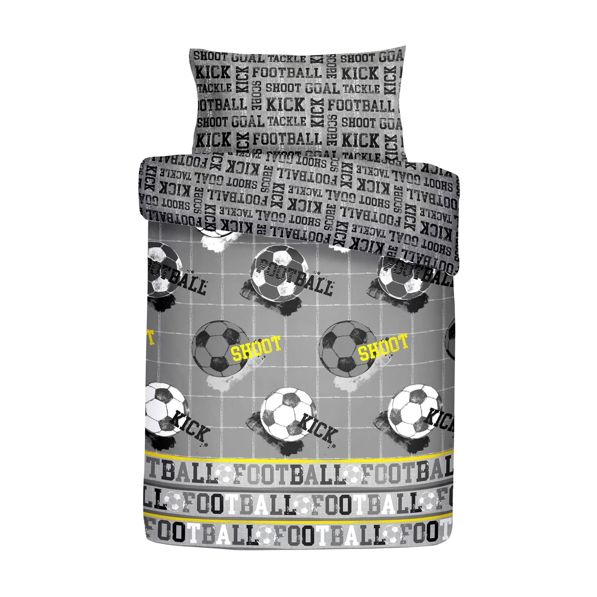 Football Duvet Cover Set by Bedlam in Grey