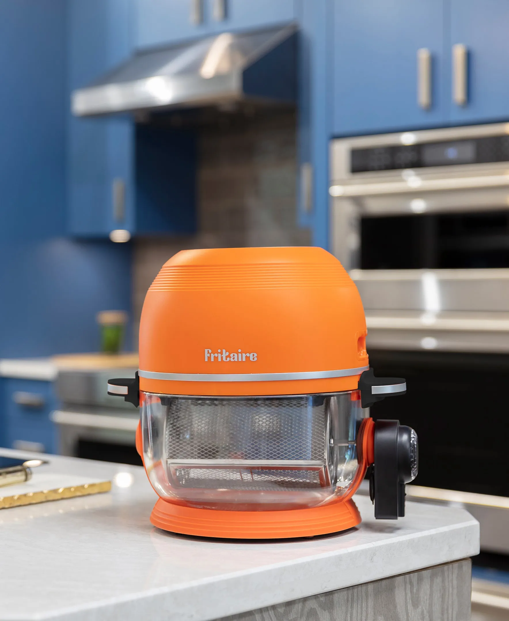 Fritaire Self-Cleaning Glass Bowl Air Fryer, 5-Qt, Orange