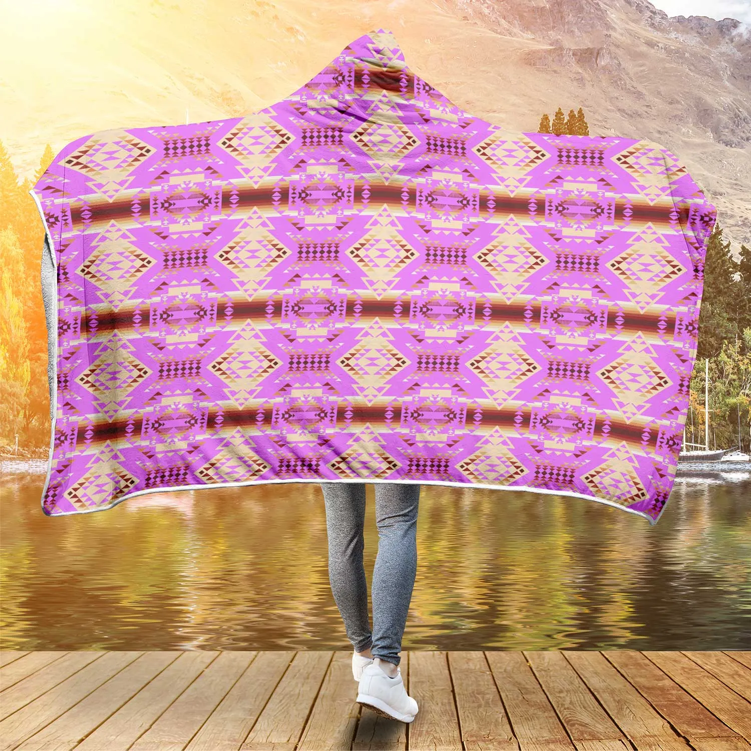 Gathering Earth Lilac Hooded Blanket