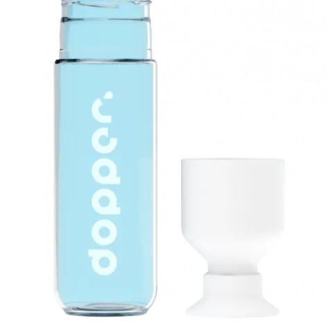 Glass Transparent Water Bottle 400ml White