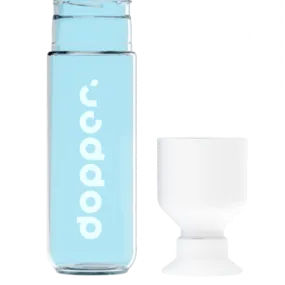 Glass Transparent Water Bottle 400ml White