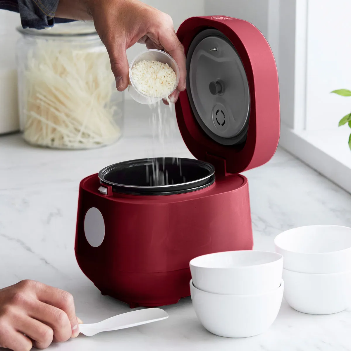 GreenLife Rice & Grains Cooker | Red