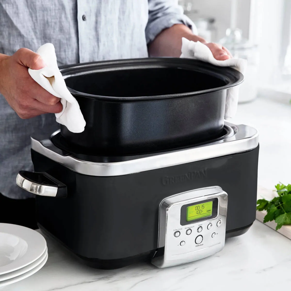 GreenPan Elite Slow Cooker Black 6L