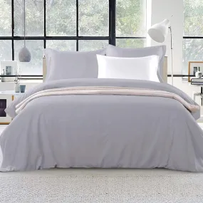 Grey Microfibre King Quilt Cover Set 3-piece Giselle Bedding