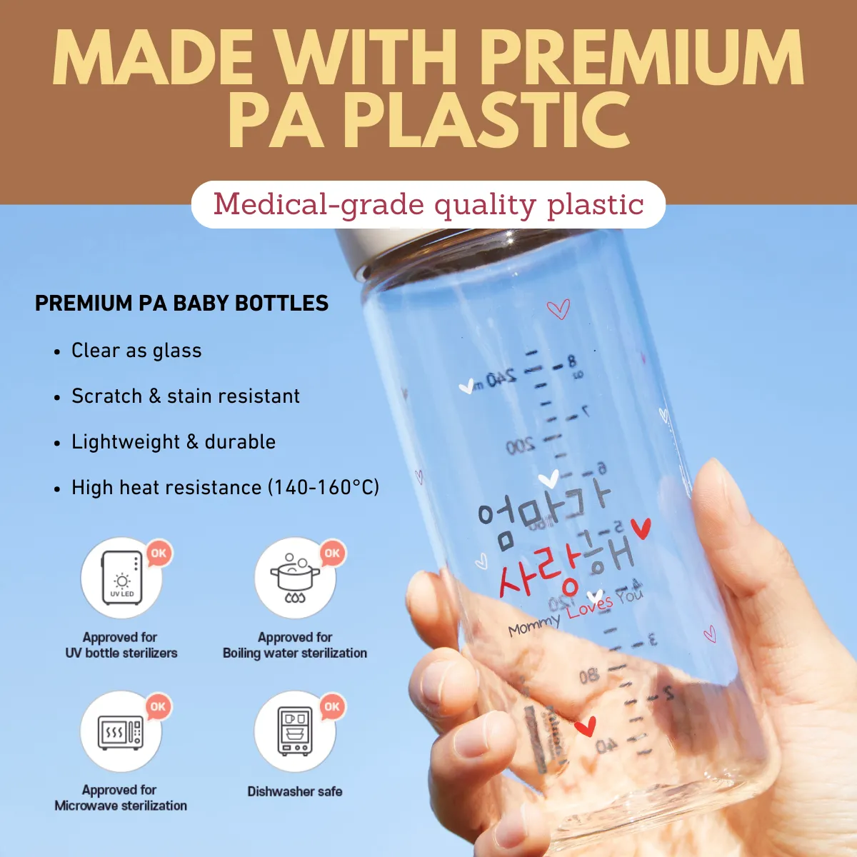 Haenim All-in-One PA Bottle 270ml | Baby Bottle | Sippy Cup | Made in Korea