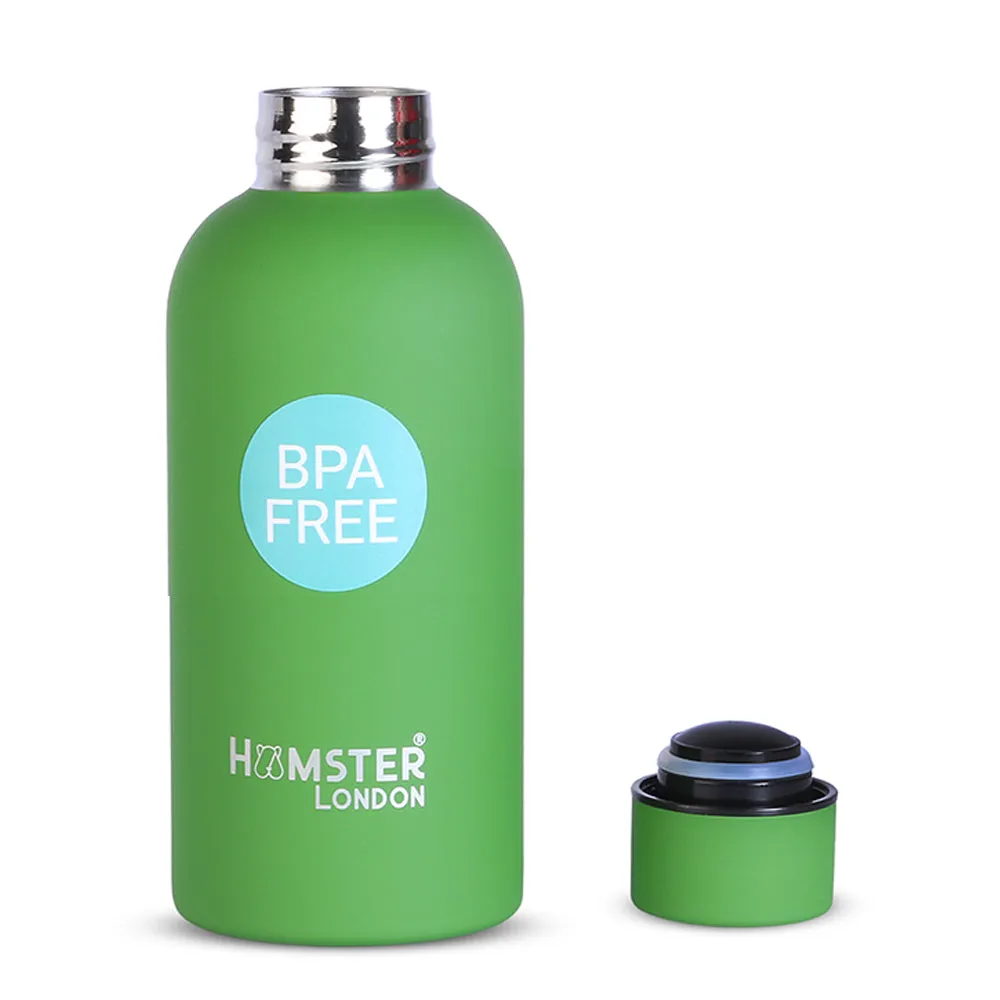 Hamster London Bottle Rubberish Medium Green 350ml