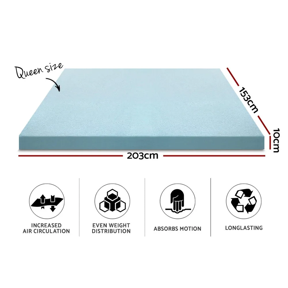 High Density Gel Memory Foam Mattress Topper Queen Giselle