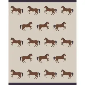 Horse Organic Jacquard Sweater Knit Baby Blanket: Natural / Viverano