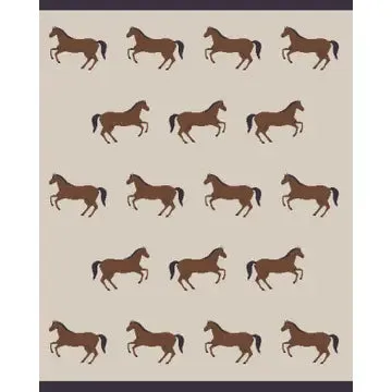 Horse Organic Jacquard Sweater Knit Baby Blanket: Natural / Viverano