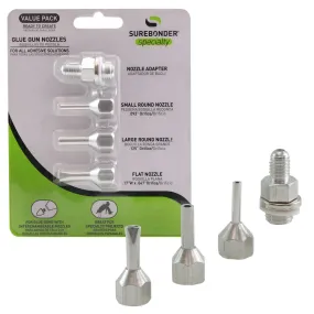 Hot Glue Gun Interchangeable Nozzles - Pack of 3 Flat & Round Nozzles (6003)