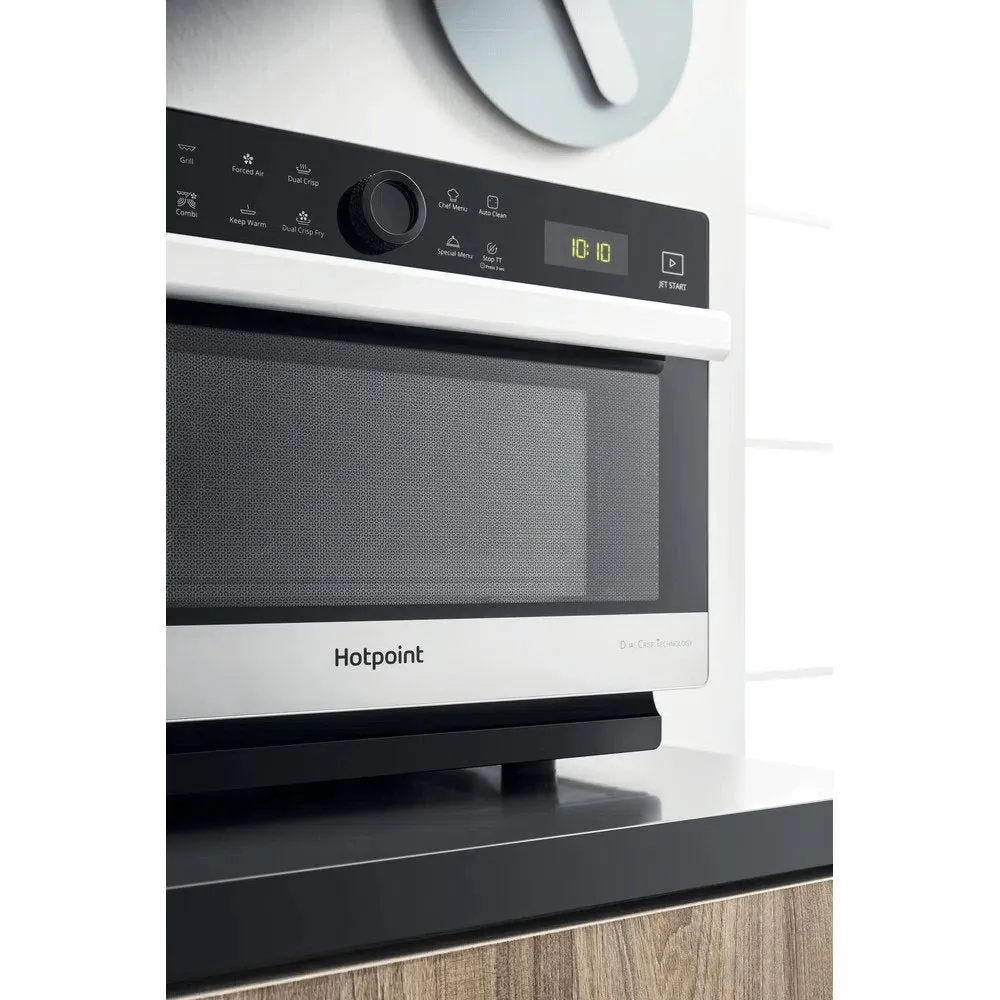 Hotpoint MWH338SX 33 Litre Freestanding Microwave, 49cm Wide - Stainless Steel