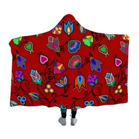 Indigenous Paisley Dark Red Hooded Blanket