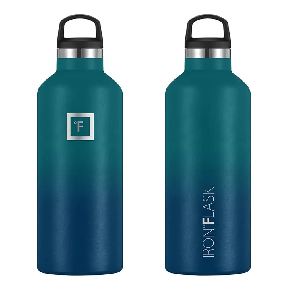 Insulated Leak-Proof Water Bottle, 32oz, 3 Lids - Iron Flask