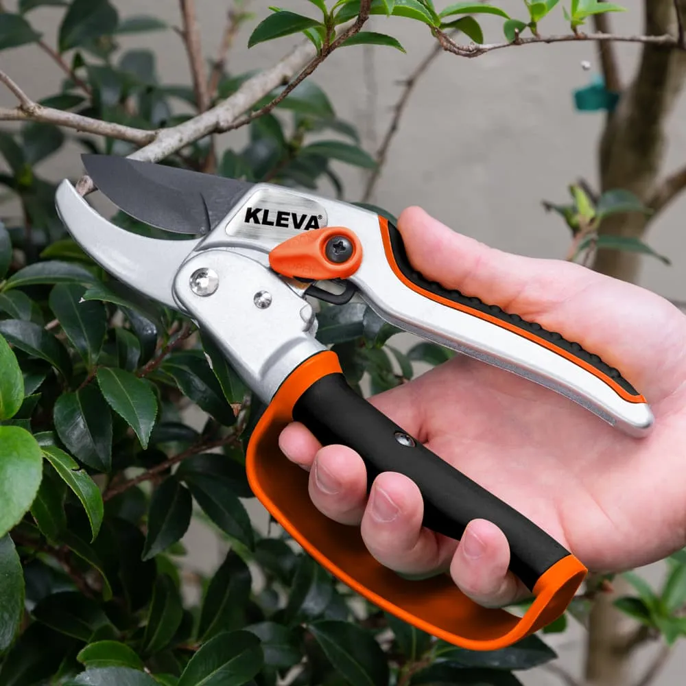 Kleva Precision Pruners - Auto-Rotating Ratchet Shears For All Garden Pruning