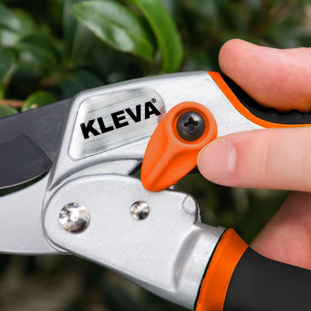 Kleva Precision Pruners - Auto-Rotating Ratchet Shears For All Garden Pruning