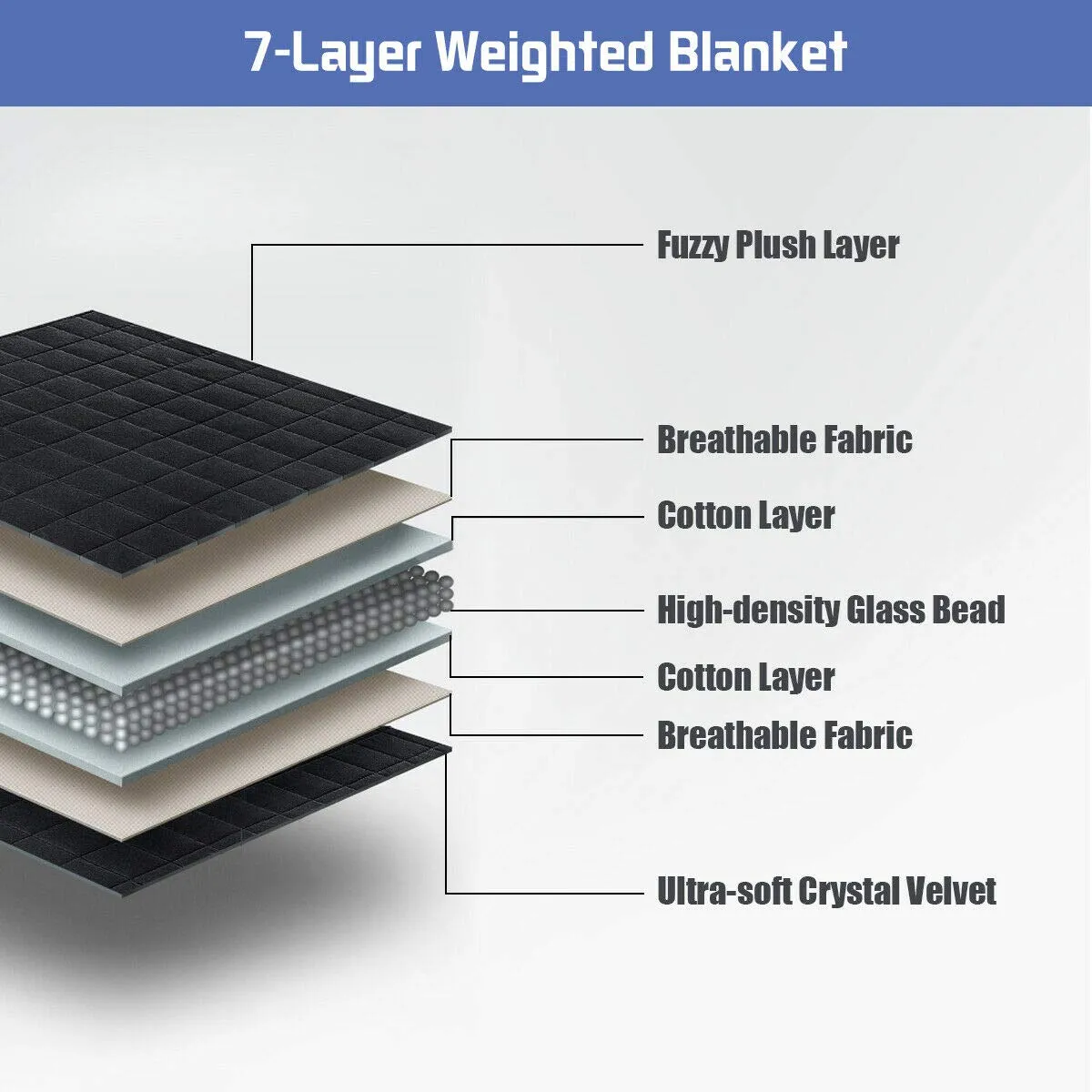 KOMFOTT Adults Weighted Blanket, Queen Size Heavy Blanket-17 lbs- 60"x 80"