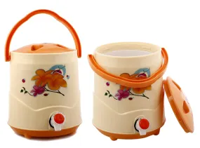 Kuber Industries 2 Pieces Plastic Insulated Water Camper, Jug/Cooler with Lid, 7 litres (Cream) - Ctktc34583