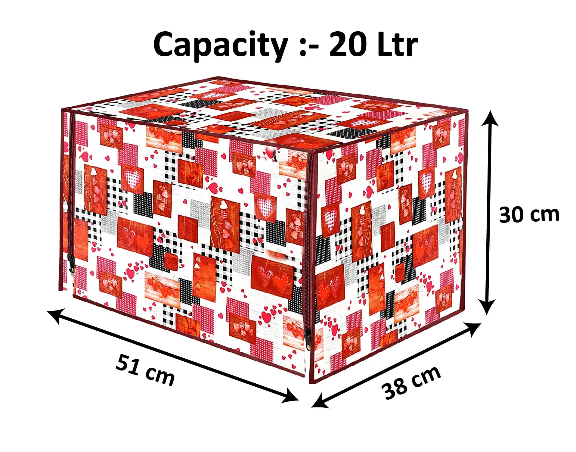 Kuber Industries PVC Heart Printed Microwave Oven Cover,20 LTR. (Multicolor)-HS43KUBMART25993, Standard