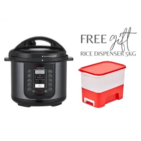 La Gourmet Healthy Electric Pressure Cooker 5L   5kg Rice Dispenser