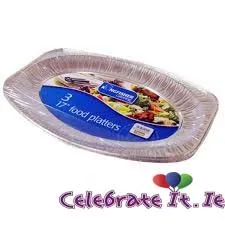 Large Foil Platters - 3 Pack