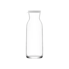 LAV Glass Carafe 1.2L Water Jug Bottle with White Rubber Lid SGN1849