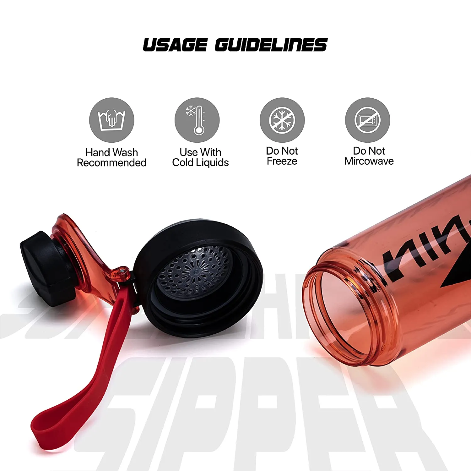 Li-Ning AQTR Tritan Water Bottle - 850ml , Red