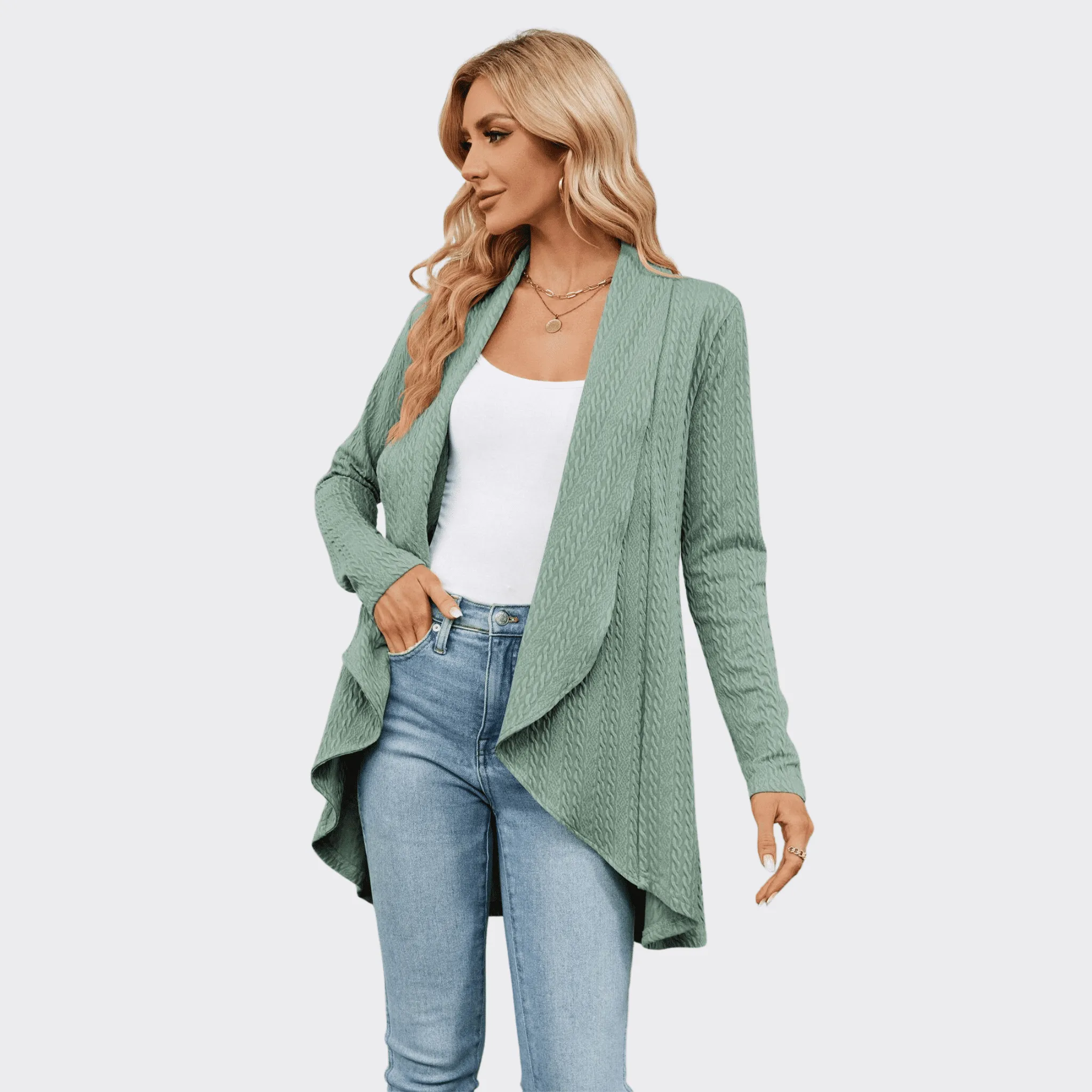 Lightweight Open Front Cardigan