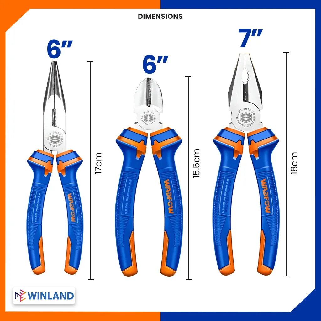 Long Nose Combination Plier Set 3 Pcs Set WPS0603