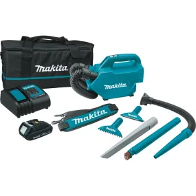 Makita XLC07SY1 Compact Handheld Canister Vacuum Kit, 49 cfm Air, 68 dBA, 18 V Battery, Lithium-Ion Battery, 1.5 Ah :EA: QUANTITY: 1