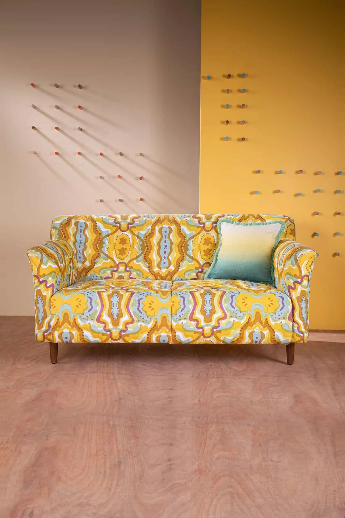 Mansara Printed Upholstery Fabric (Turmeric Yellow)