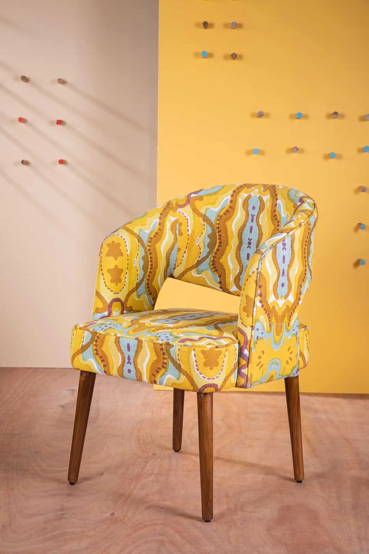 Mansara Printed Upholstery Fabric (Turmeric Yellow)