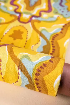 Mansara Printed Upholstery Fabric (Turmeric Yellow)