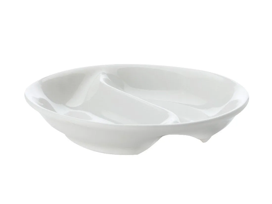 Maxwell & Williams White Basics Round Divided Sauce Bowl 10cm