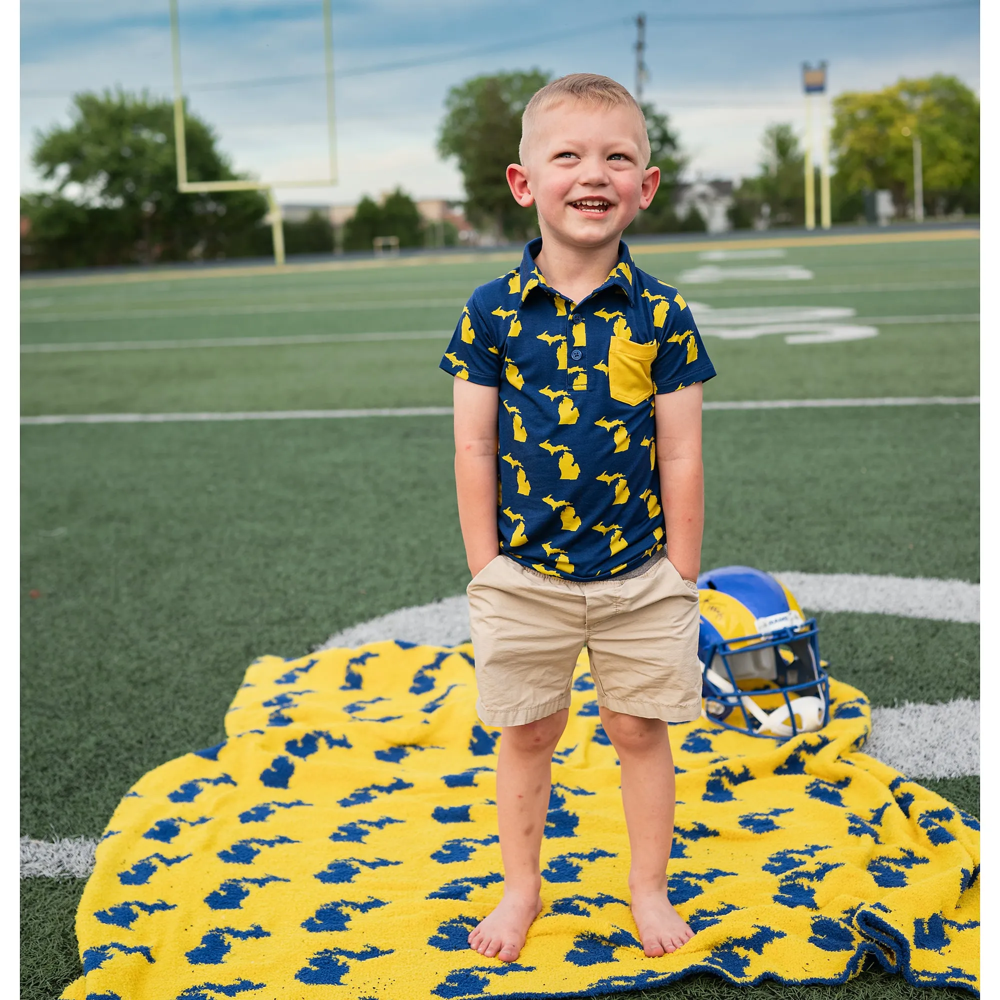 Michigan Blue & Maize PLUSH BLANKET