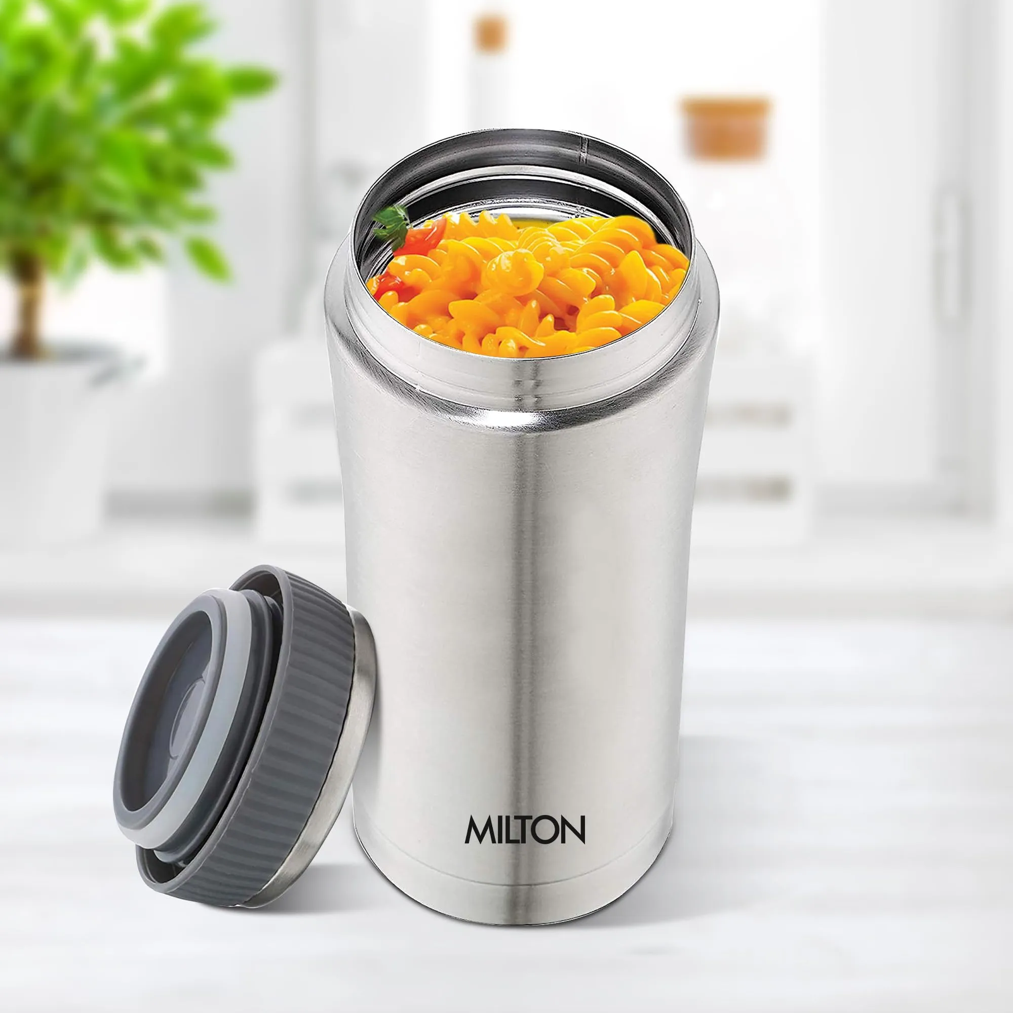 Milton Optima 350 Thermosteel Hot and Cold Flask, 350 ml, Silver | Vacuum Insulated | Rust Proof | Leak Proof | Tea | Coffee | Juice